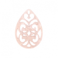 Resin hangers druppel barok 38x27mm Delicacy rose
