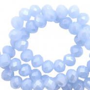 Top Facet kralen 6x4 mm disc Light blue-pearl shine coating