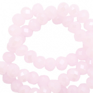 Top Facet kralen 4x3 mm disc Light orchid pink-pearl shine coating