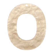 Resin hangers ovaal 48x40mm Light semolina beige