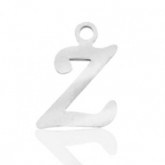 Roestvrij stalen (RVS) Stainless steel bedels initial Z Zilver