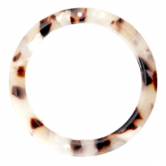 Resin hangers rond 35mm Mixed beige brown