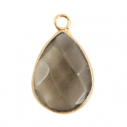 Natuursteen hangers drop Black diamond-gold
