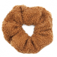 Scrunchies haarelastiek teddy Brown