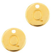 Bedels DQ metaal initial Q Goud (nikkelvrij)
