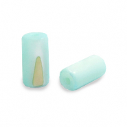 Schelp kralen tube Light turquoise blue