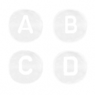 Letterkralen van acryl mix White transparant