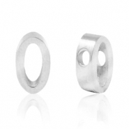 Roestvrij stalen (RVS) Stainless steel kralen cijfer 0 Zilver