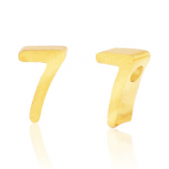 Roestvrij stalen (RVS) Stainless steel kralen cijfer 7 Goud