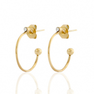 Roestvrij stalen (RVS) Stainless steel oorbellen / oorstekers creolen Goud