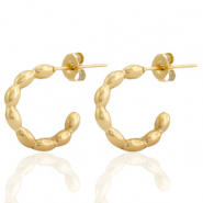 Roestvrij stalen (RVS) Stainless steel oorbellen / oorstekers creolen Goud