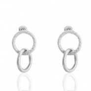 Roestvrij stalen (RVS) Stainless steel oorbellen / oorstekers ringen Zilver