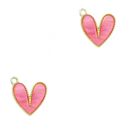 Resin hangers hart Gold-pink