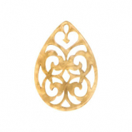 Resin hangers druppel barok 38x27mm Semolina beige