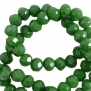Top Facet kralen 6x4 mm disc Cadmium green-pearl shine coating