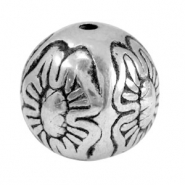 Kralen metallook bloem Antiek zilver