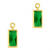 Hangers van crystal glas rechthoek Classic green-gold
