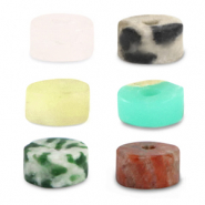 Natuursteen kralen mix disc 4x2mm Multicolour red green