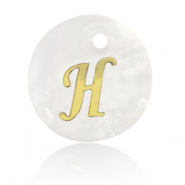Schelp hangers specials letter H Gold-white (natuurlijke kleur)