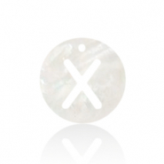 Schelp hangers specials letter X White (natuurlijke kleur)