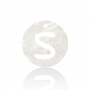 Schelp hangers specials letter S White (natuurlijke kleur)
