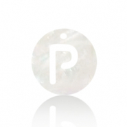 Schelp hangers specials letter P White (natuurlijke kleur)
