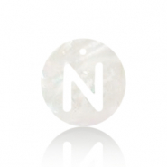 Schelp hangers specials letter N White (natuurlijke kleur)
