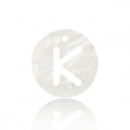 Schelp hangers specials letter K White (natuurlijke kleur)