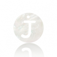 Schelp hangers specials letter J White (natuurlijke kleur)