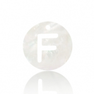 Schelp hangers specials letter F White (natuurlijke kleur)