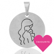 Roestvrij stalen (RVS) Stainless steel bedels moeder Zilver