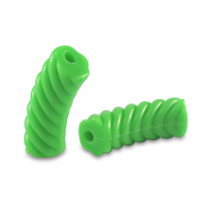 Acryl tube kralen twisted Green
