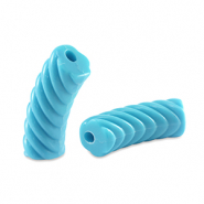 Acryl tube kralen twisted Blue