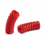 Acryl tube kralen twisted Red