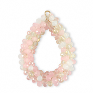 Top facet hangers druppel Multicolour Crystal-pink