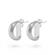 Brass TQ metaal oorstekers Zilver