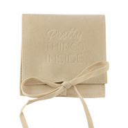 Sieraad zakje "Pretty things inside" Latte beige