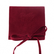 Sieraad zakje "Pretty things inside" Burgundy red