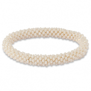 Top facet armband Vanilla white