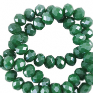 Top Facet kralen 3x2mm disc Shamrock green-pearl shine coating