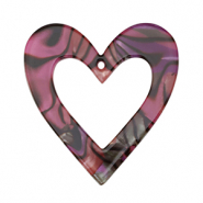 Resin hangers hart Magenta pink-black