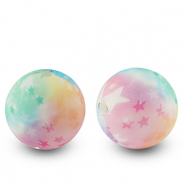 Siliconen kralen 15mm rond ster Multicolor