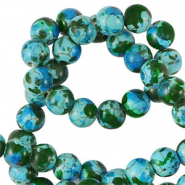 Kralen keramiek 6mm Green-blue