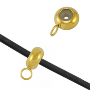 Roestvrij stalen (RVS) Stainless steel onderdelen smart bead stopper met oogje Gold