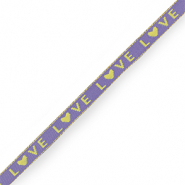 Lint met tekst "love" Lavender purple