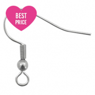 Roestvrij stalen (RVS) Stainless steel onderdelen oorbellen / oorhanger Antiek zilver