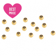 Roestvrij stalen (RVS) stainless steel onderdelen knijpkralen 2mm Goud