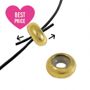 Roestvrij stalen (RVS) Stainless steel onderdelen smart bead stopper 10x4mm Gold