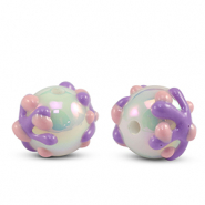 Acryl kralen dots Pearl purple-pink