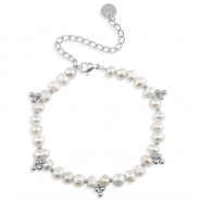 Roestvrij stalen (RVS) Stainless steel armbanden parels Silver